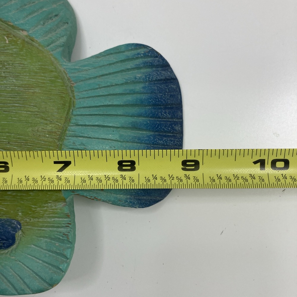 Vtg Pier 1 Imports Carved Wood Fish‎ Set of 2 Nautical Decor Saltwater Fish - Picture 6 of 9